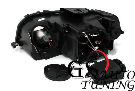 Кристални фарове за AUDI А3 DAYLINE 2003-2008 черни-gs-autotuning