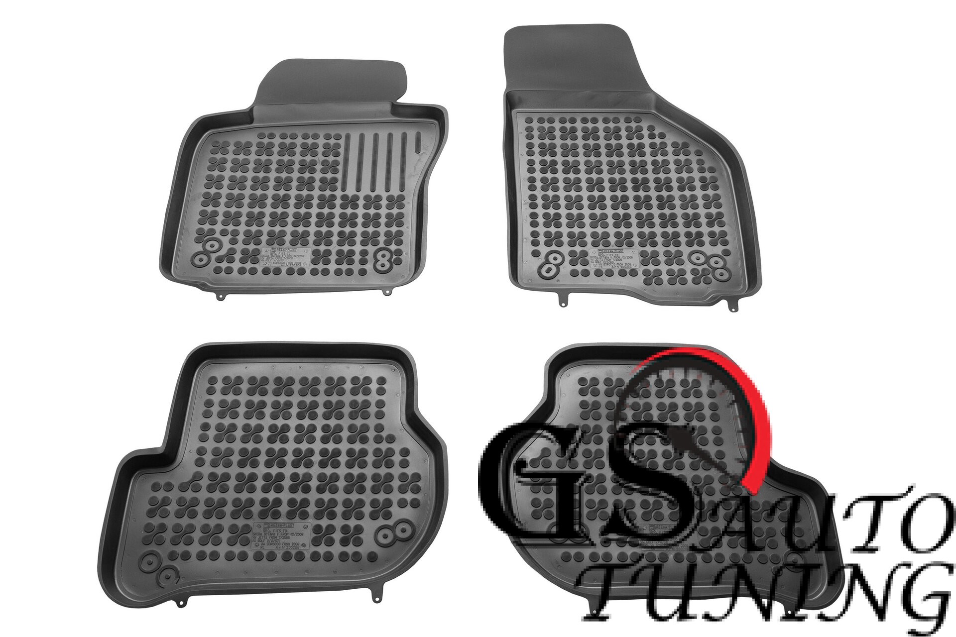 Гумени стелки с висок борд за VW Golf 5, Golf 6, Scirocco, Jetta, Seat Leon II, Skoda Octavia II модели между 2003-2017 година